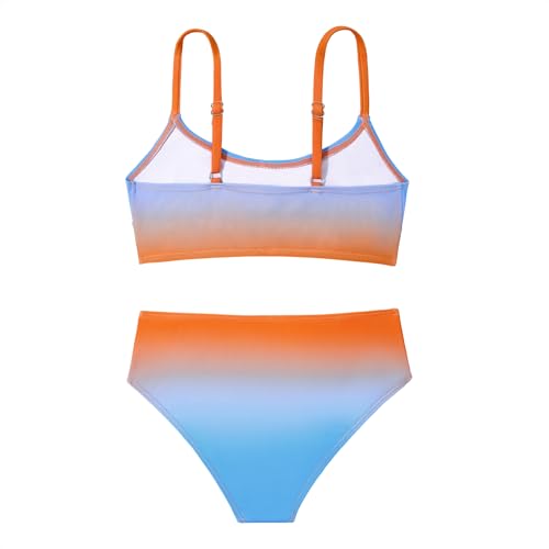 Image of Zando Girls Swimsuit Two Piece - Adjustable Strap Bathing Suit Solid Color Bikini Sets for Teens Girl Beach Swimwear
