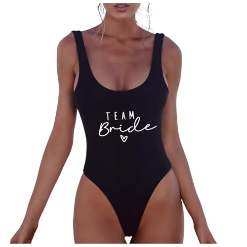 2025 Women One Piece Swimsuit Bride Costume Slim Bikini Monokini Swimwear to Be Letter Print Beachwear Push Up Swimming Party Bridesmaid Team Bathing Suits for Tops Swim Dresses Black