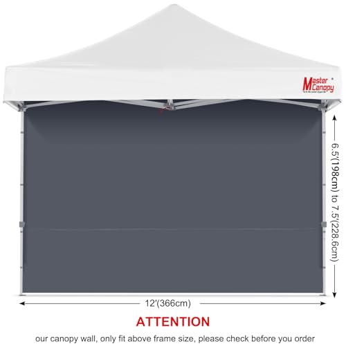Image of MASTERCANOPY 12x12 Pop Up Canopy Sidewall Only 1-Pack Dark Gray
