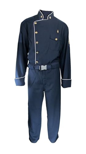 Costume d'officier junior de Battlestar Galactica uniforme de cosplay bleu et insignes