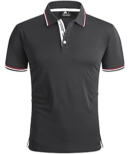 geeksport Polos Hommes Manches Courtes Coupe Régulière T-Shirts Sport Séchage Rapide Respirant Polo Chemise Eté Golf Extérieur Polo Hommes