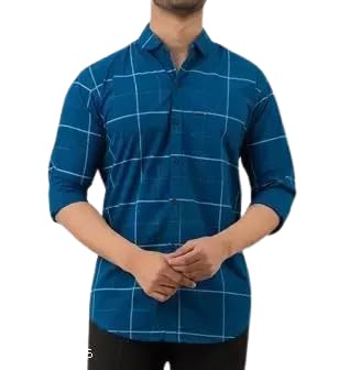 Image of Men's Cotton Casual Shirt, Brown, Full Sleeves, Regular Fit