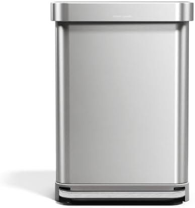 Simplehuman - Cubo de basura rectangular para cocina de 55 litros