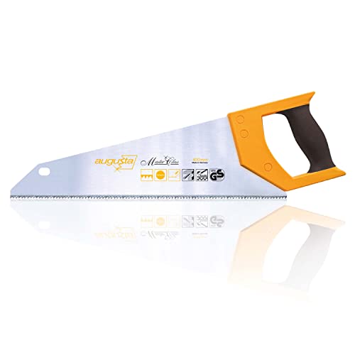 Augusta-Heckenrose scie à main polyvalente 400 mm I Scie polyvalente en acier C75 I Scie poignée souple à 2 composants panneaux d'aggloméré et pvc fin