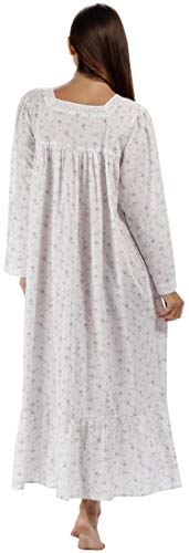 The 1 for U Vintage Nightgown - Long Sleeve Nightgowns For Women, Lilac Rose, MD