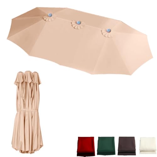 Generisch Doppelsonnenschirm Ersatzbezug 460x270cm, Extra Großer Sonnenschirm-Stoffbezug,...