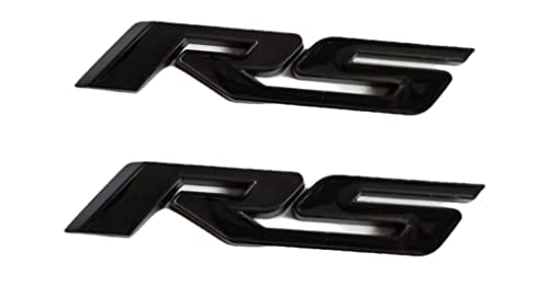 Image of 2X RS Emblem 3D Metal Badge Car Trunk Emblem Badge Tailgate Sticker Decals (Black)