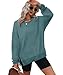 XIEERDUO Sweatshirt Damen ohne Kapuze Rundhals T Shirt Damen Oversized Langarmshirt Damen Top Herbst Winter Oberteile Damen Elegant Türkis L Damen Sweatshirt günstig Kaufen-XIEERDUO Sweatshirt Damen ohne Kapuze Rundhals T Shirt Damen Oversized Langarmshirt Damen Top Herbst Winter Oberteile Damen Elegant Türkis L