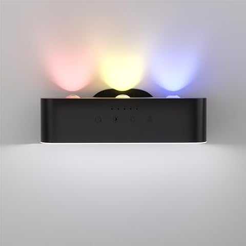 Reglaaly Wall Sconces Battery, 360° Rotate Magnetic Rechargeable Wall Mounted Lamp with 3 Color Temperatures, Wireless Wall Lights for Bedroom, Living Room(Blackest Black) Cover