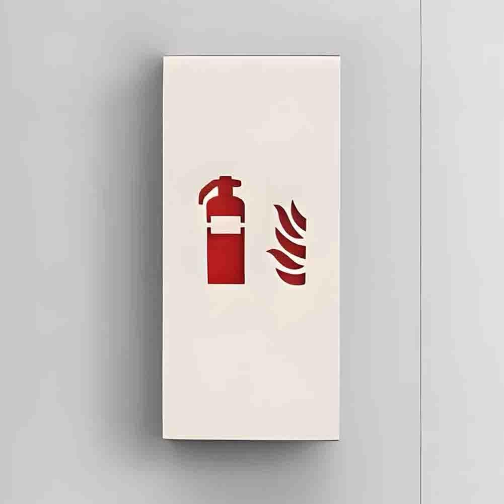 Armario para extintor, Caja para extintor de Pared, Armario de Hierro para supresor de Incendios para Apartamentos y centros comerciales, Caja de Almacenamiento de Seguridad (Blanco, 9,8 x 8