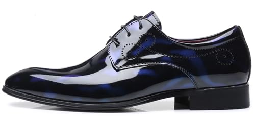 WUIWUIYU Men's Big Size Lace-Up Wedding Party Prom Semi-Formal Dress Wingtips Synthetic Leather Oxfords Shoes2