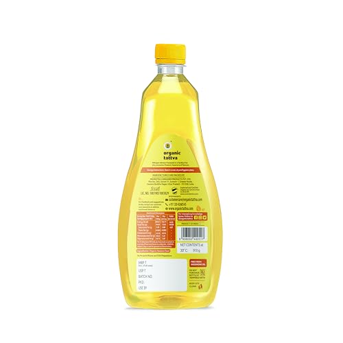 Image of Organic Tattva Sesame Oil 1 Litre | Unrefined Cold Pressed Cooking Oil | Pure Sesame Seed Oil | Suitable for Everyday Cooking