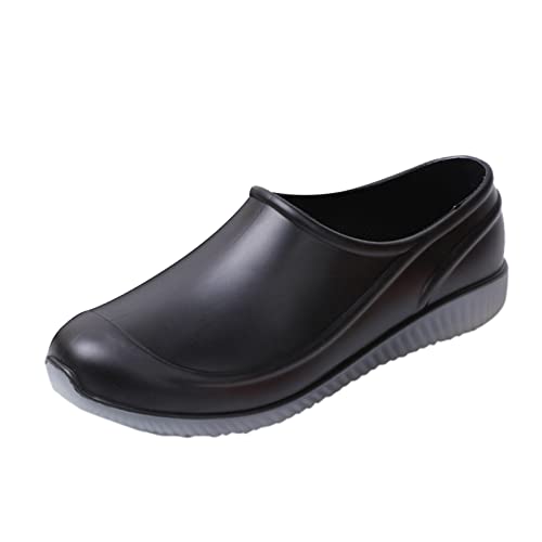 Zuecos para hombre, zapatos de trabajo para tripulación, modernos, ligeros, cortos, para cocina, jardín, botas de lluvia, antideslizantes, para pesca, granja, exteriores, trabajo, botas impermeables,