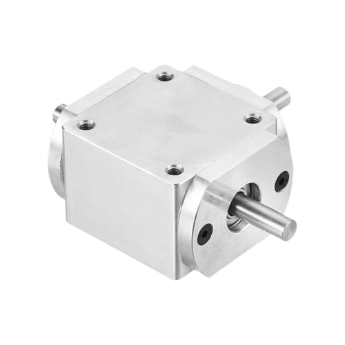 Image of uxcell Gear Box 90 Degree Right Angle Bevel Gearbox 1:1 Forward Double Output Shaft 1 Module 20 Teeth Bevel Gear Aluminum Frame Simple Mechanical DIY Module 6mm Shaft,80x66x30mm(LxWxH)