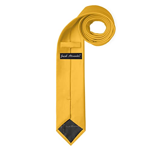 Image of Jacob Alexander Men's Slim Width 2.75 inch Solid Color Tie