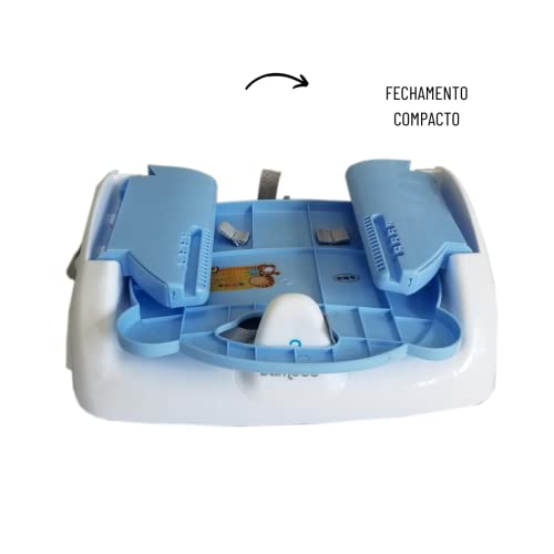 Cadeirinha De Refeição Portatil Dobravel Alimentação Bebe Azul