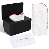 54 Packs Flannel Reusable Baby Wipes Cloth Wipes with Black Upgraded Wipes Dispenser, Soft & Natural Skin Friendly Cloth Wipes, Body Face Hand Washcloth Essential for Cloth Diapers