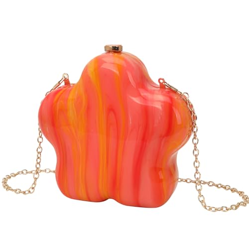 Sac de Soiree Retro EZZON Star Mini Pochette Acrylique Sac Femme Chaine Bandouliere Tendance
