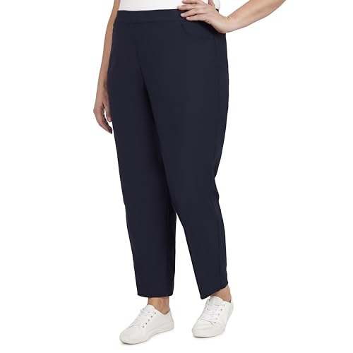 Alfred Dunner womens Med Allure Stretch Slim Fit Tummy Control Pants, Navy, 20 US by Alfred Dunner - Used condition - Image 3