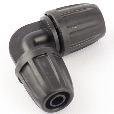 50 Uds. De manguera de jardín de 8/11mm, bloqueo de rosca de codo igual, codo de manguera de 90 grados, conector rápido, sistema de riego de plantas, accesorios de tubería blanda