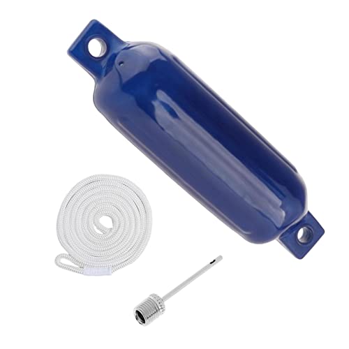 Inflatable Buoy for Boat Docking and Mooring, Blue with White Rope