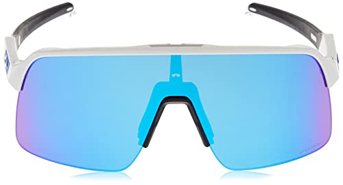 Oakley Men's Oo9463 Sutro Lite Rectangular Sunglasses, Matte White/Prizm Sapphire, 39 Mm #TOP1