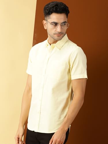 Image of Thomas Scott Men's Cotton Casual Shirt | Regular Fit | Soft & Breathable Fabric | Stylish Everyday Wear for Work, Travel & Outings
