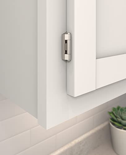 Image of Amerock 1 Pair 1 /4 inch Overlay Satin Nickel Partial Wrap Cabinet Hinge