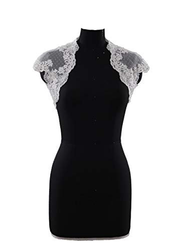 Women's Short Cap leeves Lace Tulle Bridal Bolero3