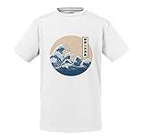 T-Shirt für Kinder Hokusai Große Wellen Japan Asien Meereskultur