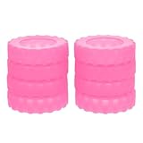 CALLARON 8 Piezas De Estuches De Viaje Equipaje De Ruedas Silenciosas Vuelas De Maleta De Cubiertas De Protector De Rueda De Equipaje Gel De Sílice Rosa