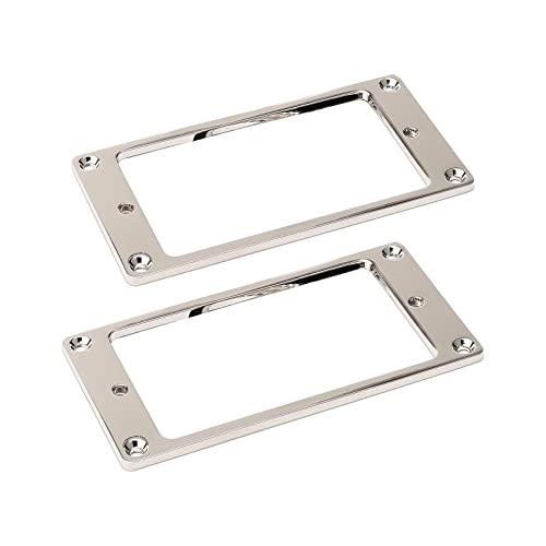 Metal Flat Electric Guitar Humbucker Pickup Ring, Frame Mounting Ring, Bridge Neck Pickups Cover Frame Replacement Part, Pack of 2