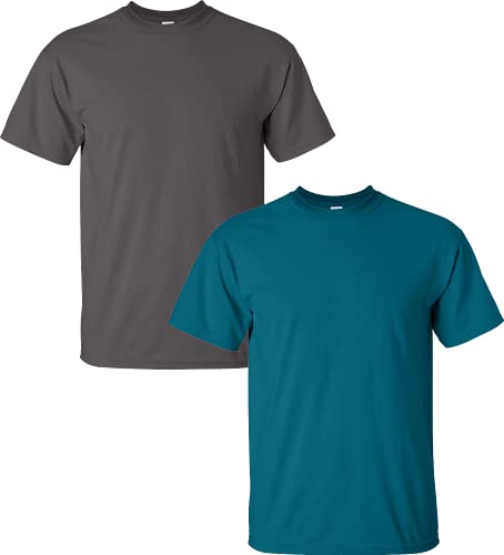 Lot de 2 t-shirts Gildan G2000 en coton pour homme coloris anthracite et galapagos taille S