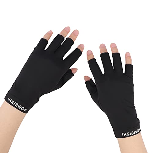 Luvas femininas sem dedos, protetor solar, proteção UV, luvas de meio dedo, luvas de verão para diri