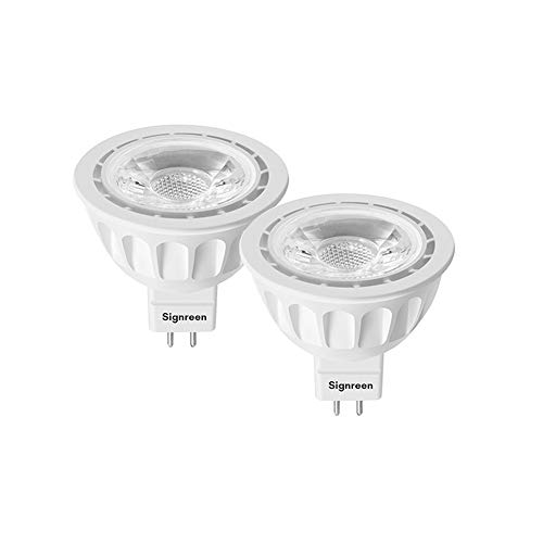 MR16 GU5.3 LED Light Bulbs - Signreen 50W Equivalent Halogen Bulbs,5W LED Spotlight Light, 2700K Warm White AC/DC 12V, 40 Degree, 90% Energy Saving, 5 Years Warranty 2 Packs