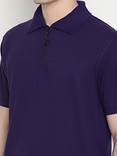Image of UZARUS Men's Solid Cotton Regular Fit Polo T-Shirt