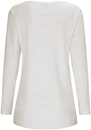 OUGES Women's Long Sleeve Button Loose Casual Blouses Tunic Tops