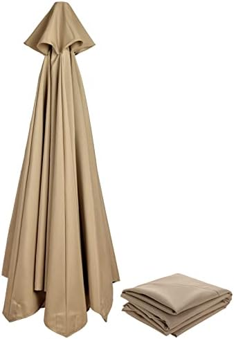 Flueyer PRTECY 10 FT 6 Rib Umbrella Canopy Replacement Outdoor Market Patio Table Umbrella Strong and Thicck Canopy Cover for Backyard Garden Courtyard Swimming Pool Lawn (Canopy ONLY)