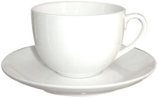 DEMA Simplicity White Ceramic Tea Cup and Saucer