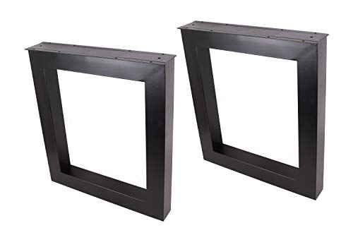 28" Dining Table Legs, Rectangular Shaped Steel Table Legs, Office Table Legs,Computer Desk Legs,Industrial Kitchen Table Legs,Set of 2,Black
