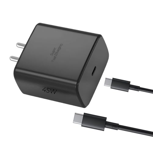 Image of Samsung Super Fast Charging 45W USB C Wall Charger with Type C Charger Cable for Samsung Galaxy S25 /S24 /S24+ /S23 /S22 /S21 /S20 /Ultra /Plus /FE,Note 20 /10,Z Fold 7 /6 Z Flip 7 /6,Galaxy Tab,A54,A14, Black