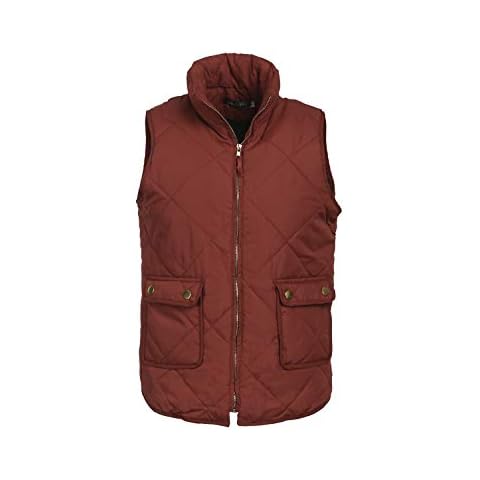 Women's Padded Vest Quilted Gilet Stand Collar Lightweight Zip Jacket Waistcoat with Pocket (Brown, Medium) Cover