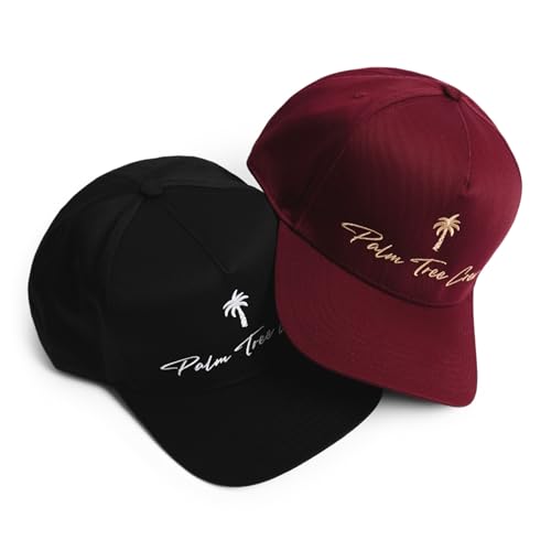 Image of Palm Tree Crew Men's Adjustable Snapback Embroidered Logo Crew Hat