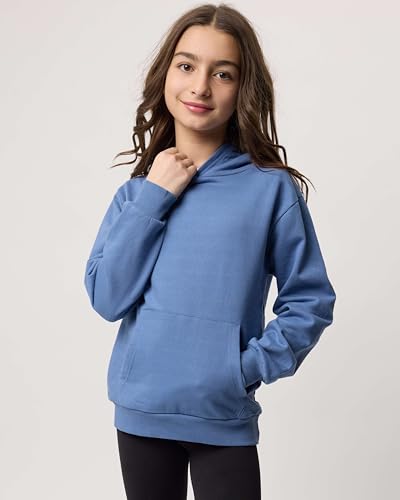 Real Essentials 3 Pack: Girls' Soft Brushed Fleece Pullover Hoodie Sweatshirt With Kangaroo Pocket (Ages 4-16)2