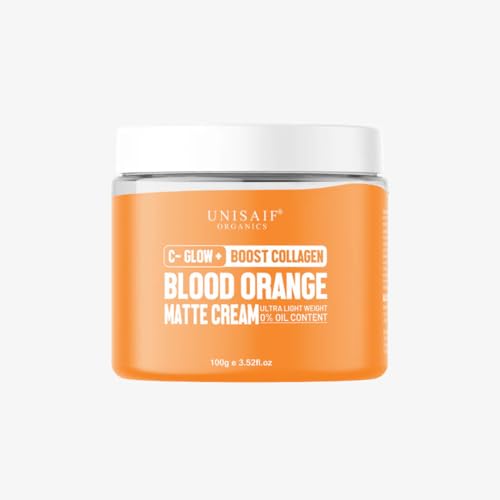 Blood Orange Matte Face Cream, Oil-Free Moisturizer with Botanical Extracts, Ultra-Lightweight Hydration for Oily &amp; Combination Skin, Alcohol-Free, 100g (3.52 oz)