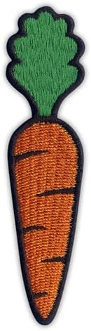 Cartoon Carrot - Vegetable - Black Hook and Loop - Embroidered Patch/Badge/Emblem image 2