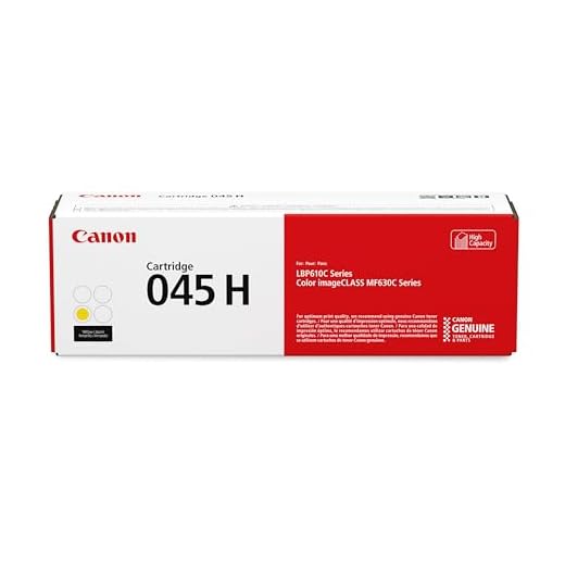 Canon Genuine Toner, Cartridge 045 Yellow, High Capacity (1243C001), 1 Pack, for Canon Color imageCLASS MF634Cdw, MF632Cdw, LBP612Cdw Laser Printers