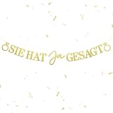 JGA Girlande Verlobung Deko, Glitzer Papier Girlande mit Schnur, SIE HAT Ja GESAGT Banner, DIY Party Dekoration für Junggesellinnenabschied (Gold)
