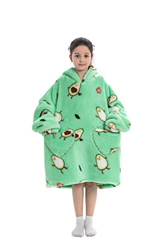 Sudaderas con capucha para niñas y niños, manta de gran tamaño, súper suave, cálida con capucha, avocado, Talla única Cover