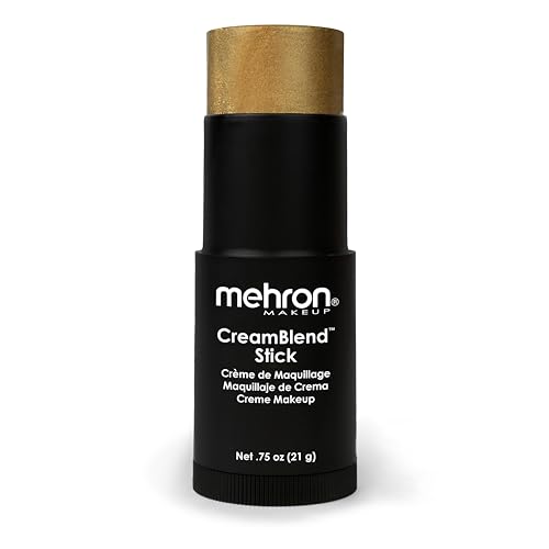 Mehron Makeup CreamBlend Stick | Face Paint, Body Paint, & Foundation Cream Makeup | Perfect for Halloween .75 oz (21 g) (Gold)